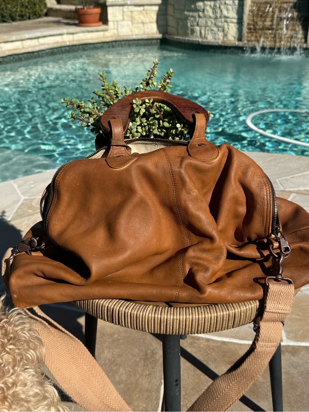 We The Free Soft Distressed Leather Shoulder Bag in Tan Brown